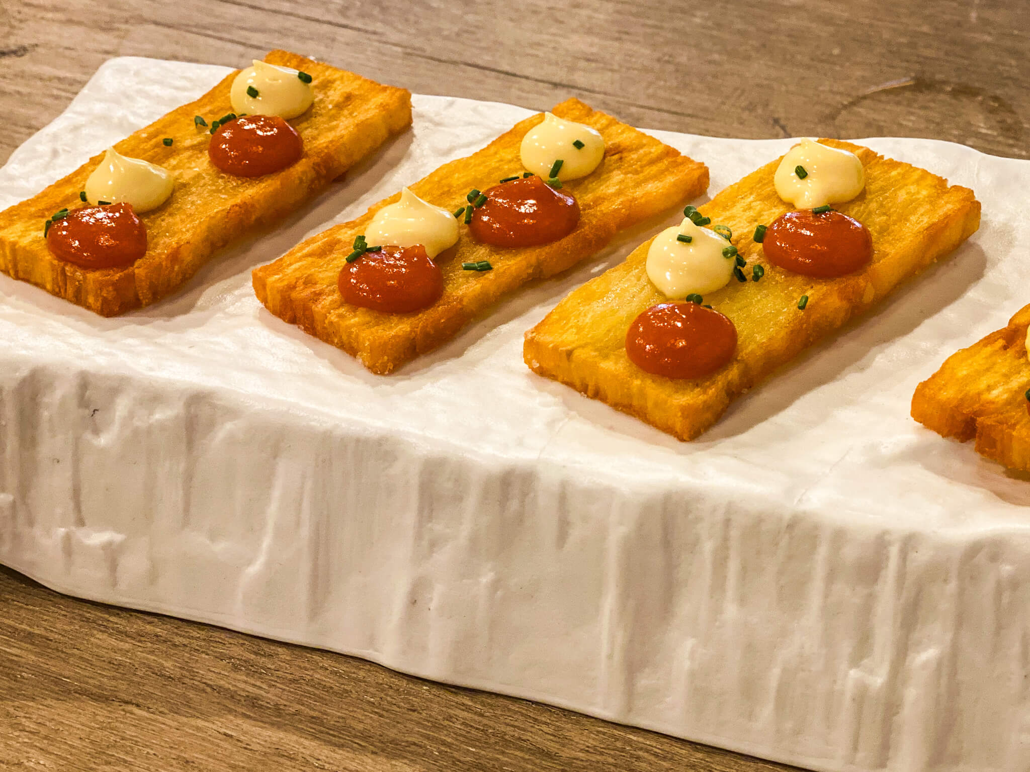 Spanish creative patatas bravas