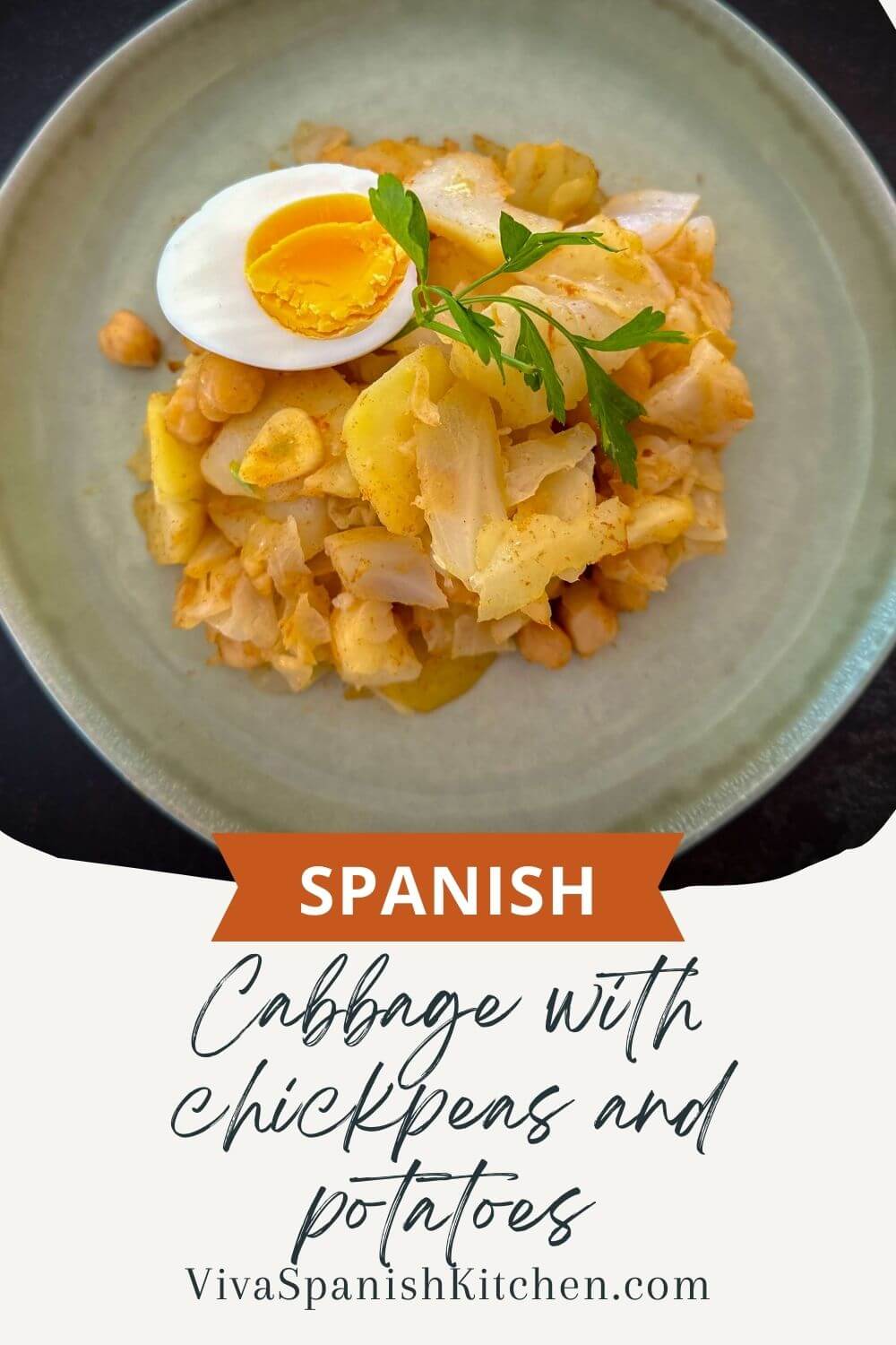 Cabbage with chickpeas Spanish recipe