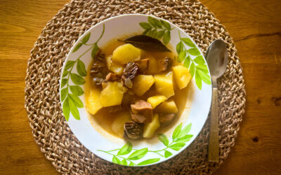 Spanish Potato Stew with Saffron Milk Cap Mushrooms