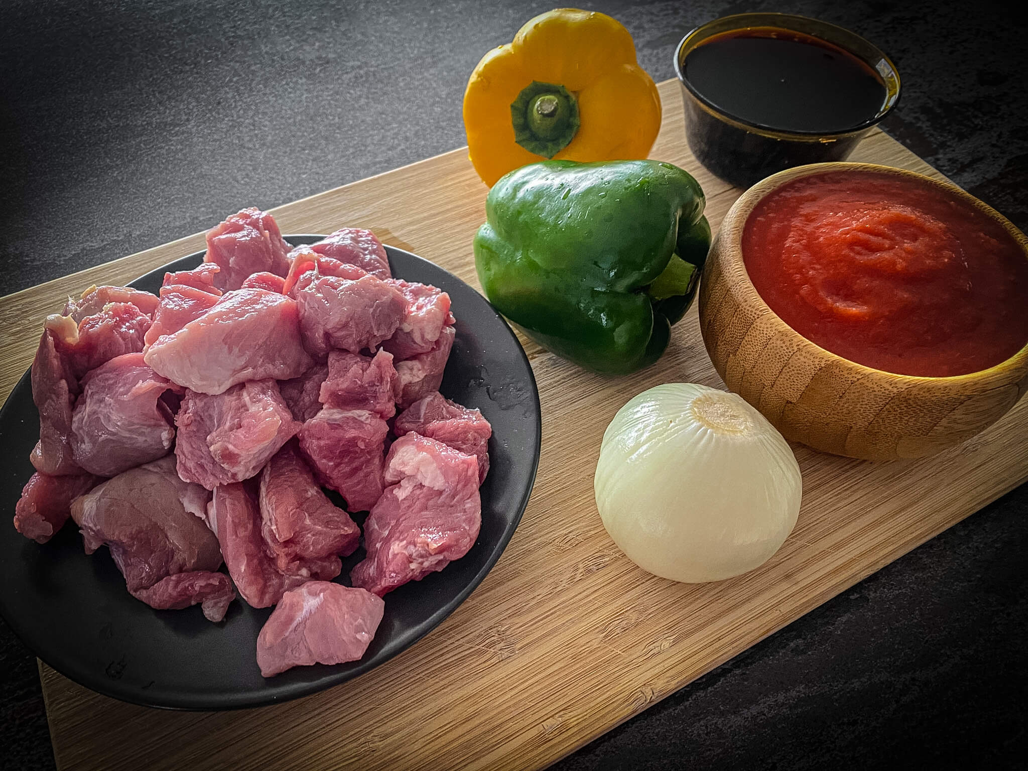 Spanish Lean Pork with Tomato Ingredients