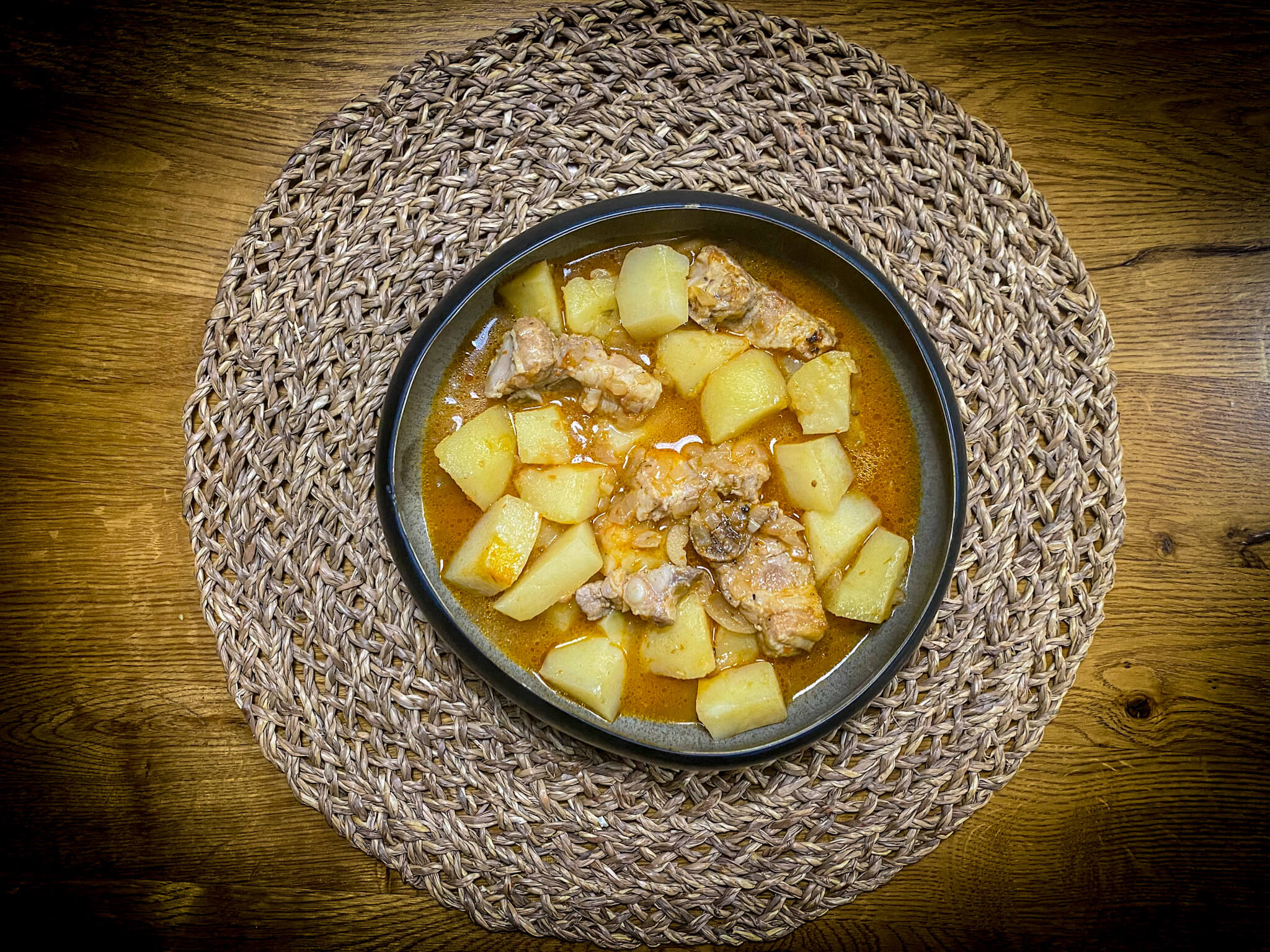 Pork rib meat stew in Spain