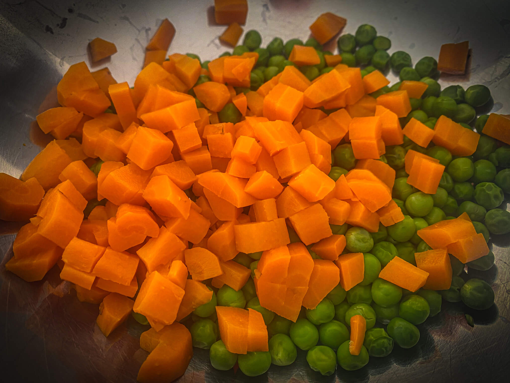 Ensaladilla rusa carrots and peas