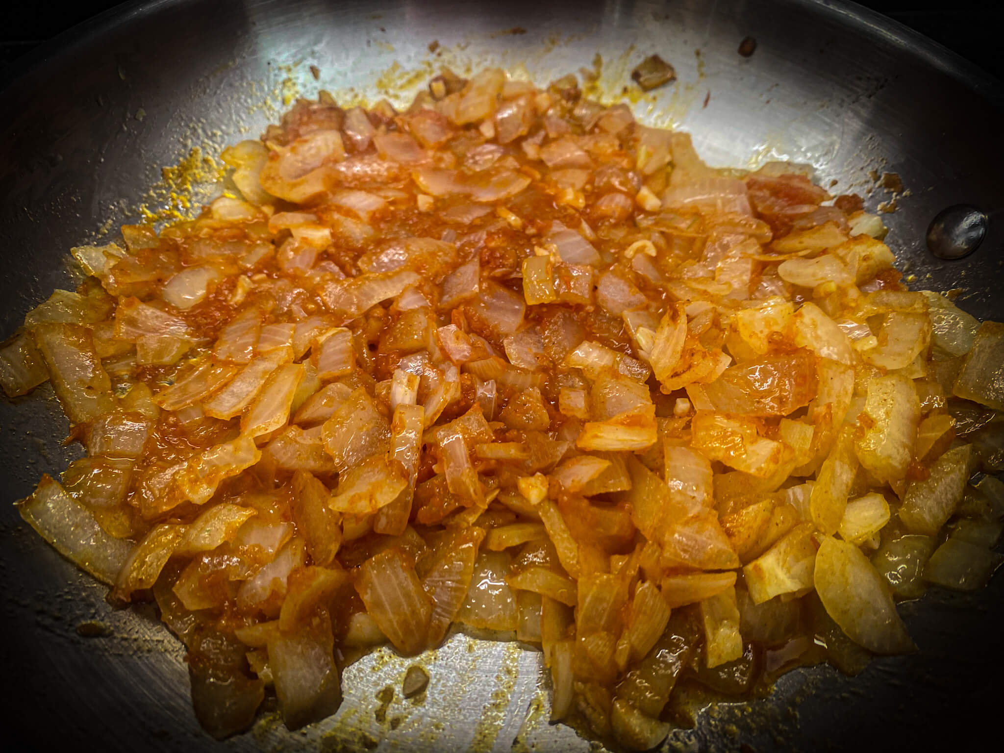 garbanzos con langostinos sofrito mix