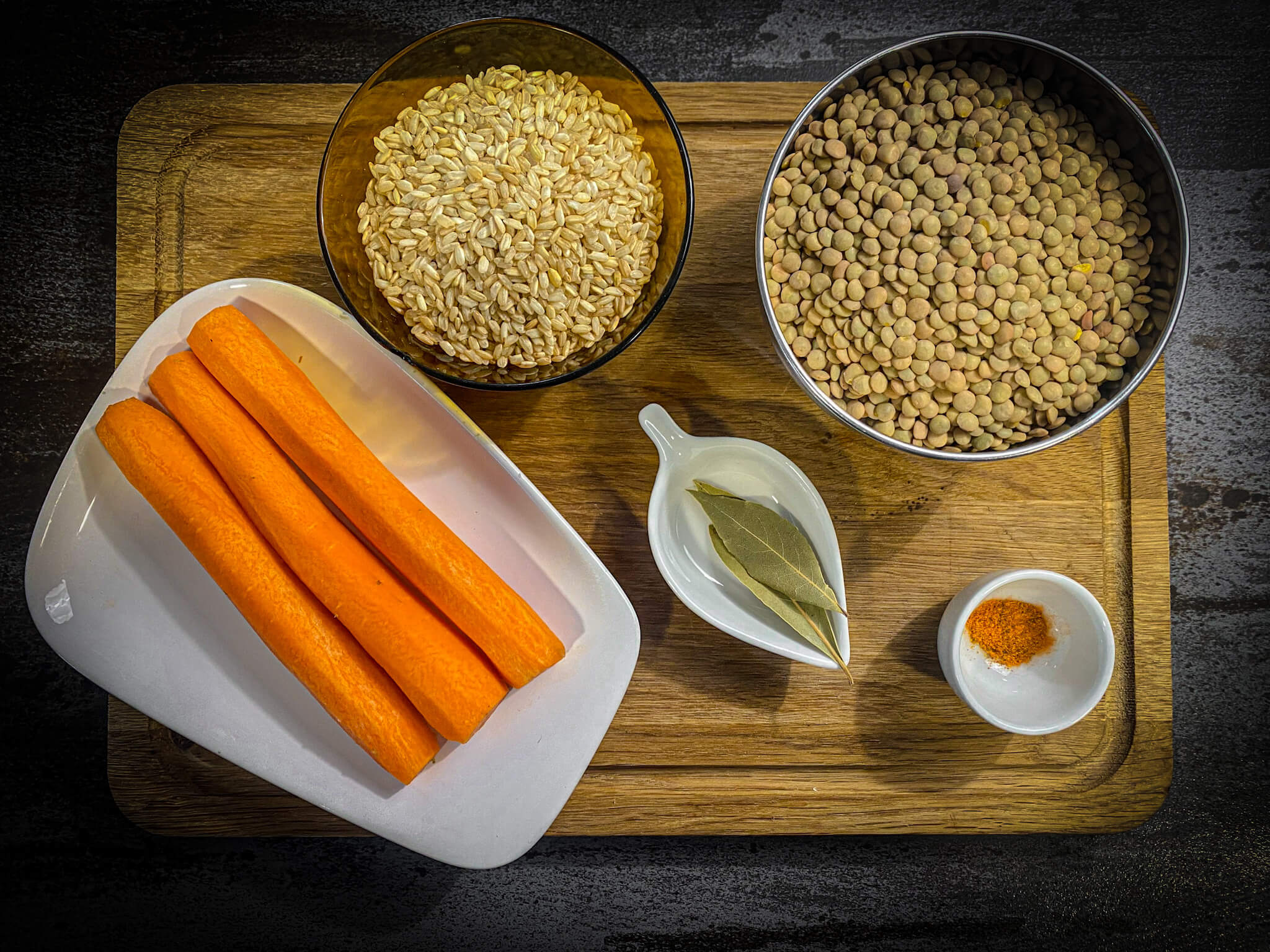 Lentejas con Arroz ingredients 1