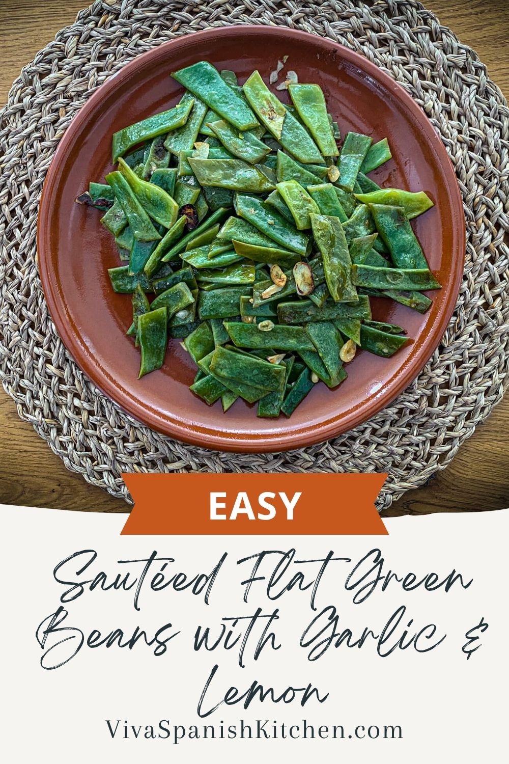 PIN Sautéed Flat Green Beans with Garlic & Lemon