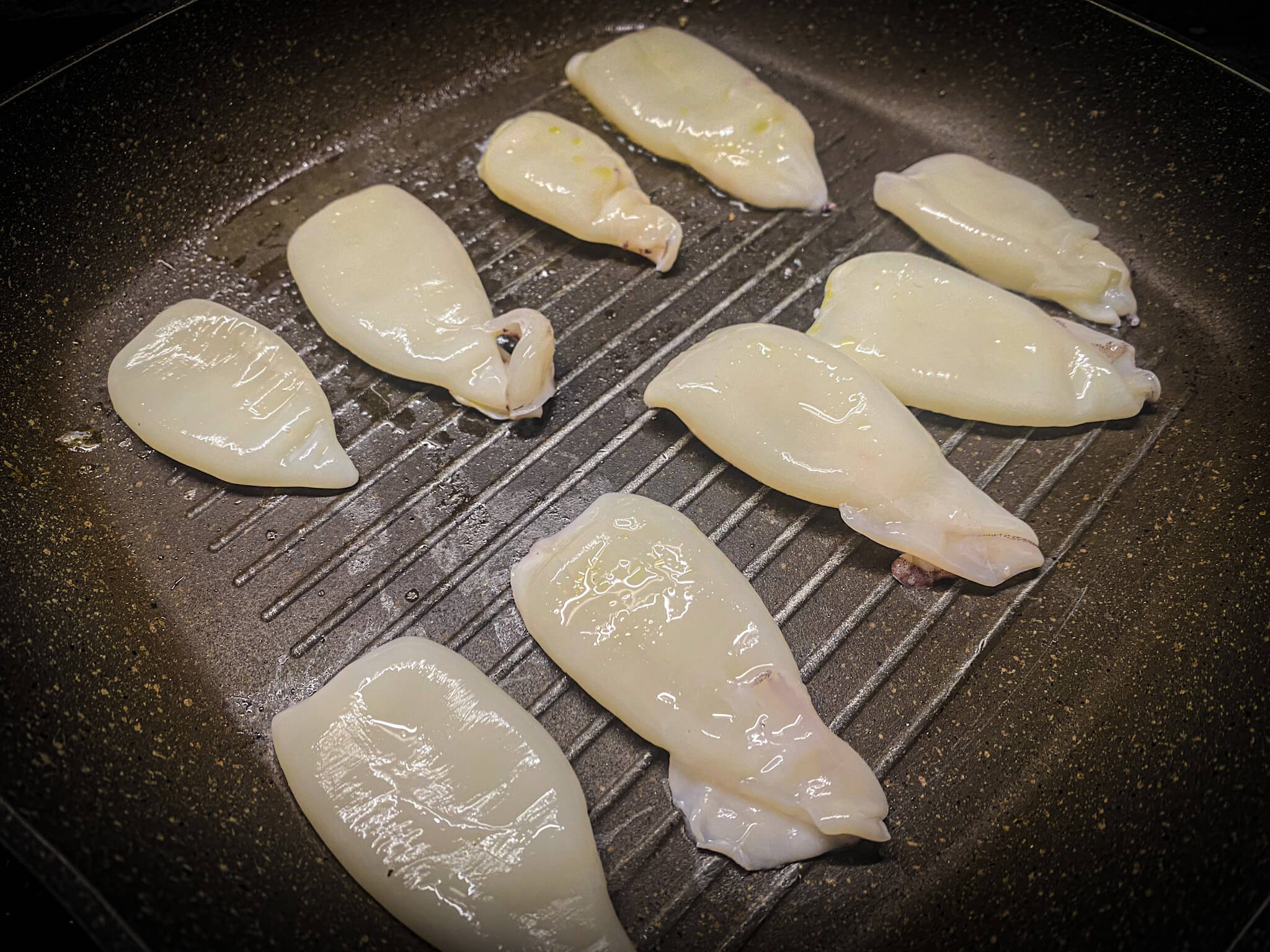 squid stuffed grill