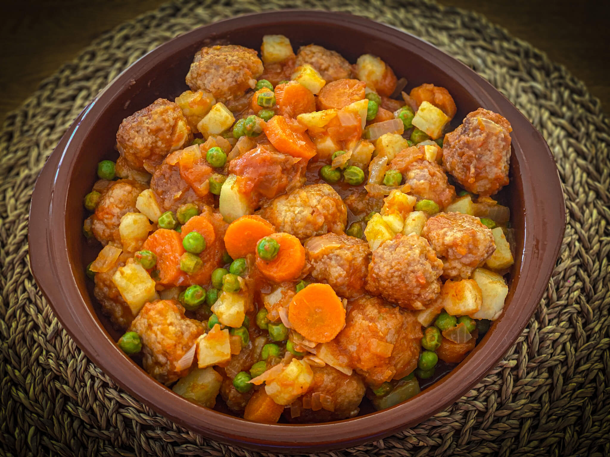 Spanish Meatballs in Vegetable Sauce plated