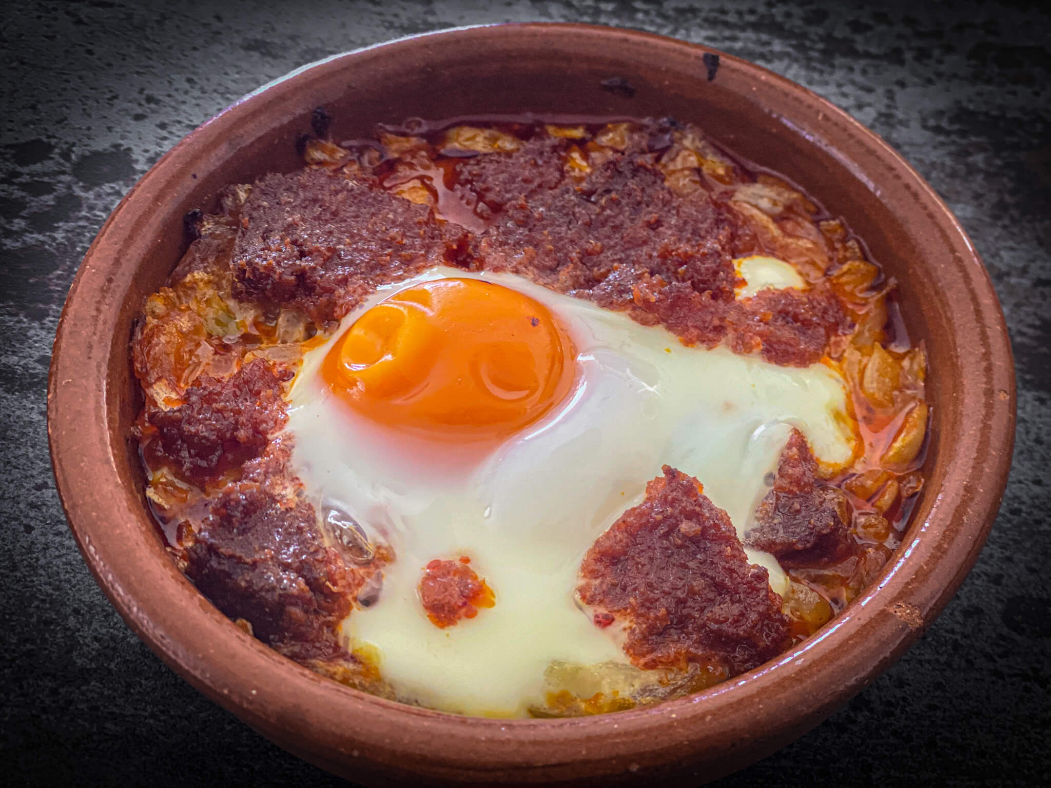 Authentic Mallorcan Eggs with Sobrasada backed zoom