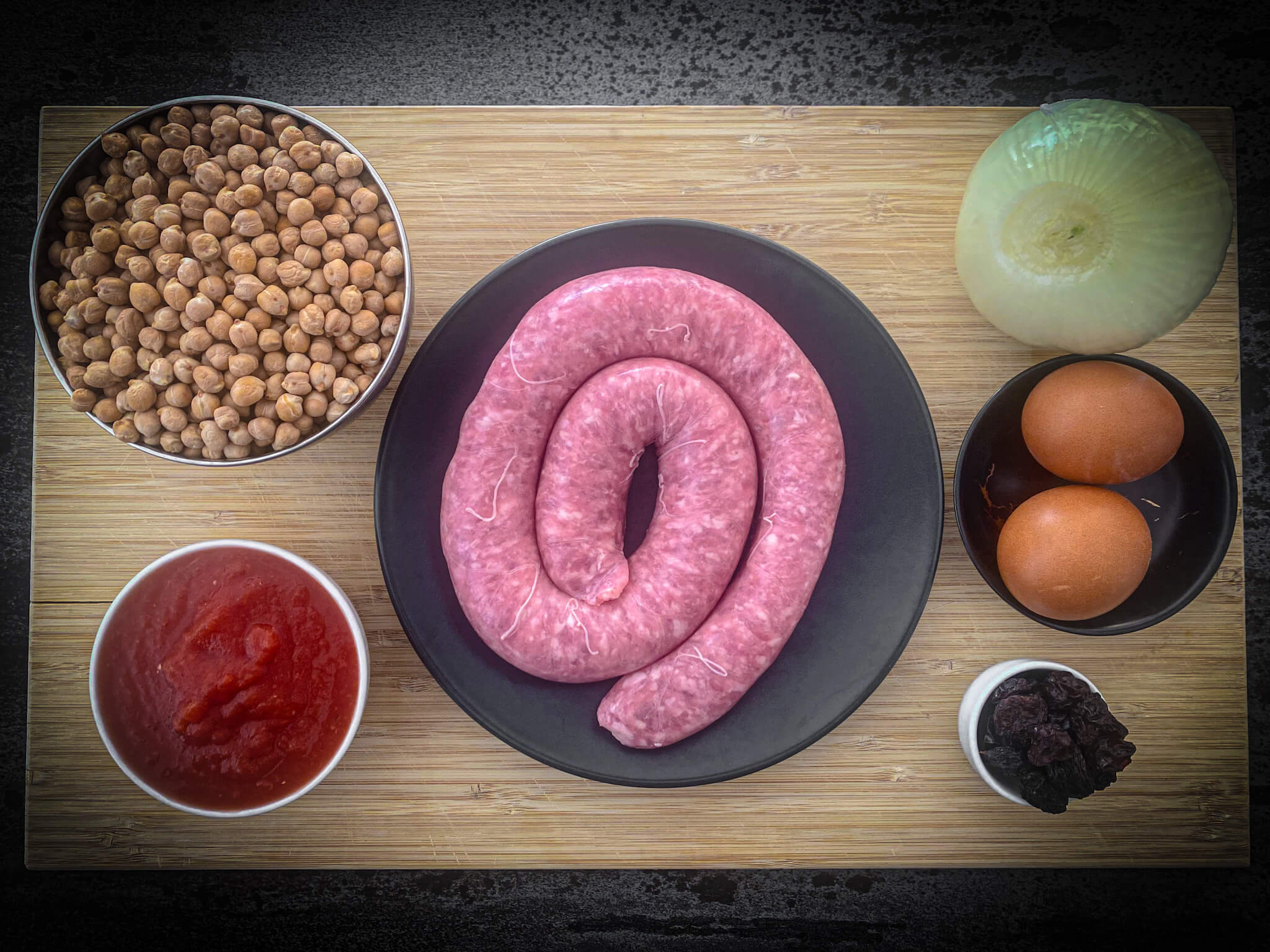 Chickpeas with Catalan Sausage prepatation