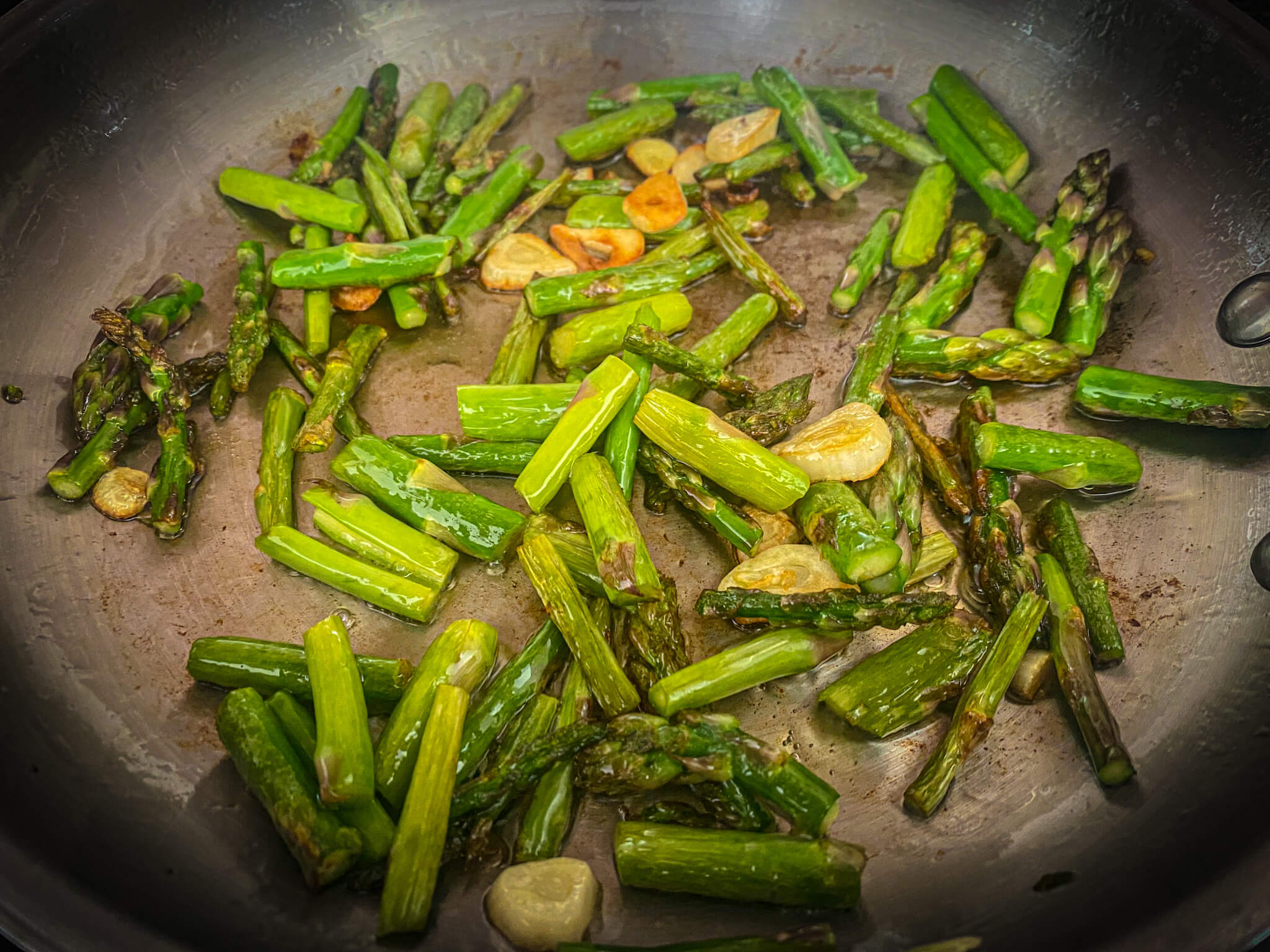 Fusilli Pasta with Asparagus Mushrooms & Manchego pan asparagus