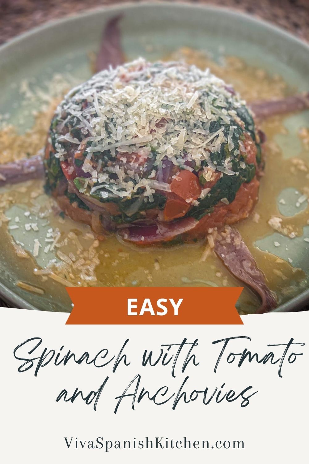 PIN Spinach with Tomato and Anchovies