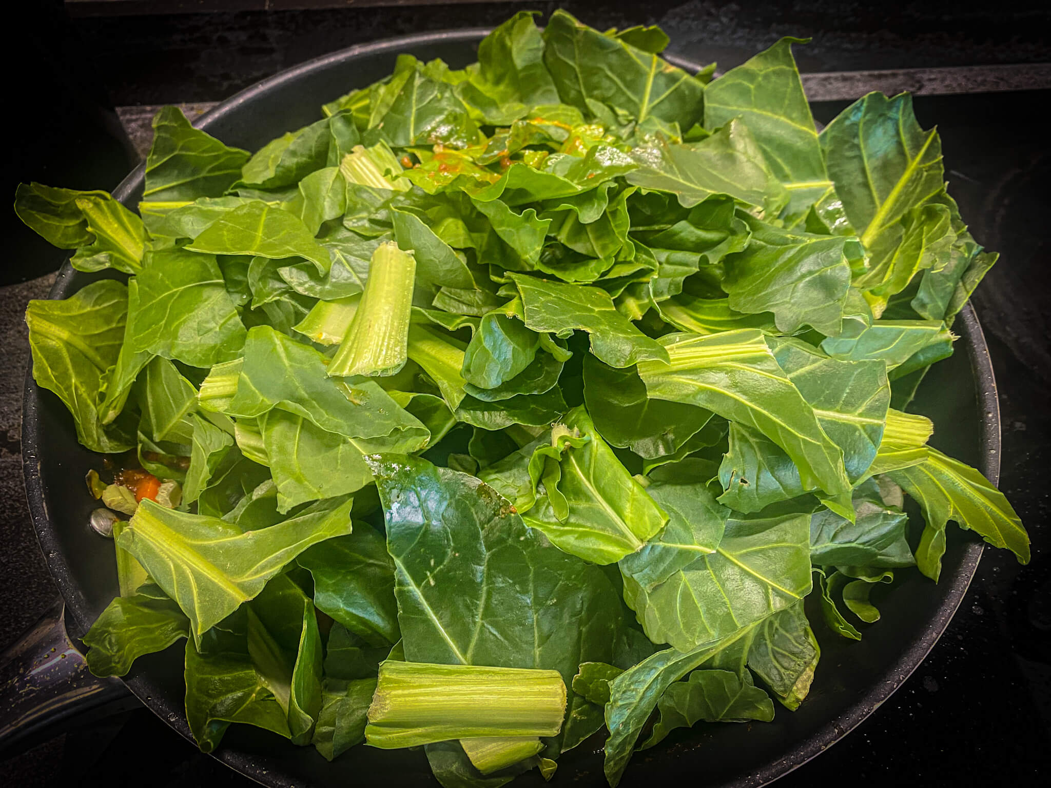 Spanish Chorizo and Vegetablesfried add tomato add carrots add water add peas add chard
