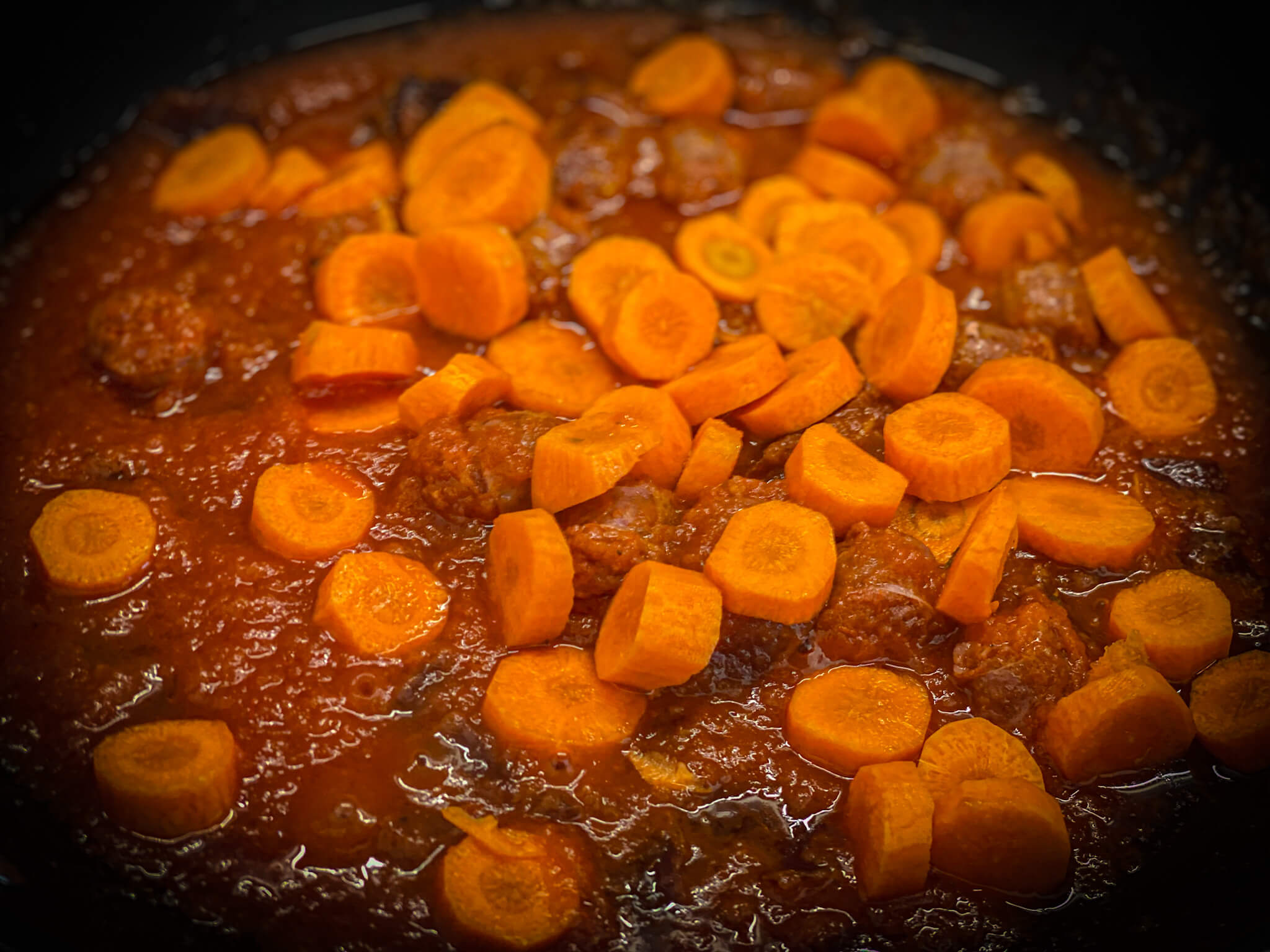 Spanish Chorizo and Vegetablesfried add tomato add carrots
