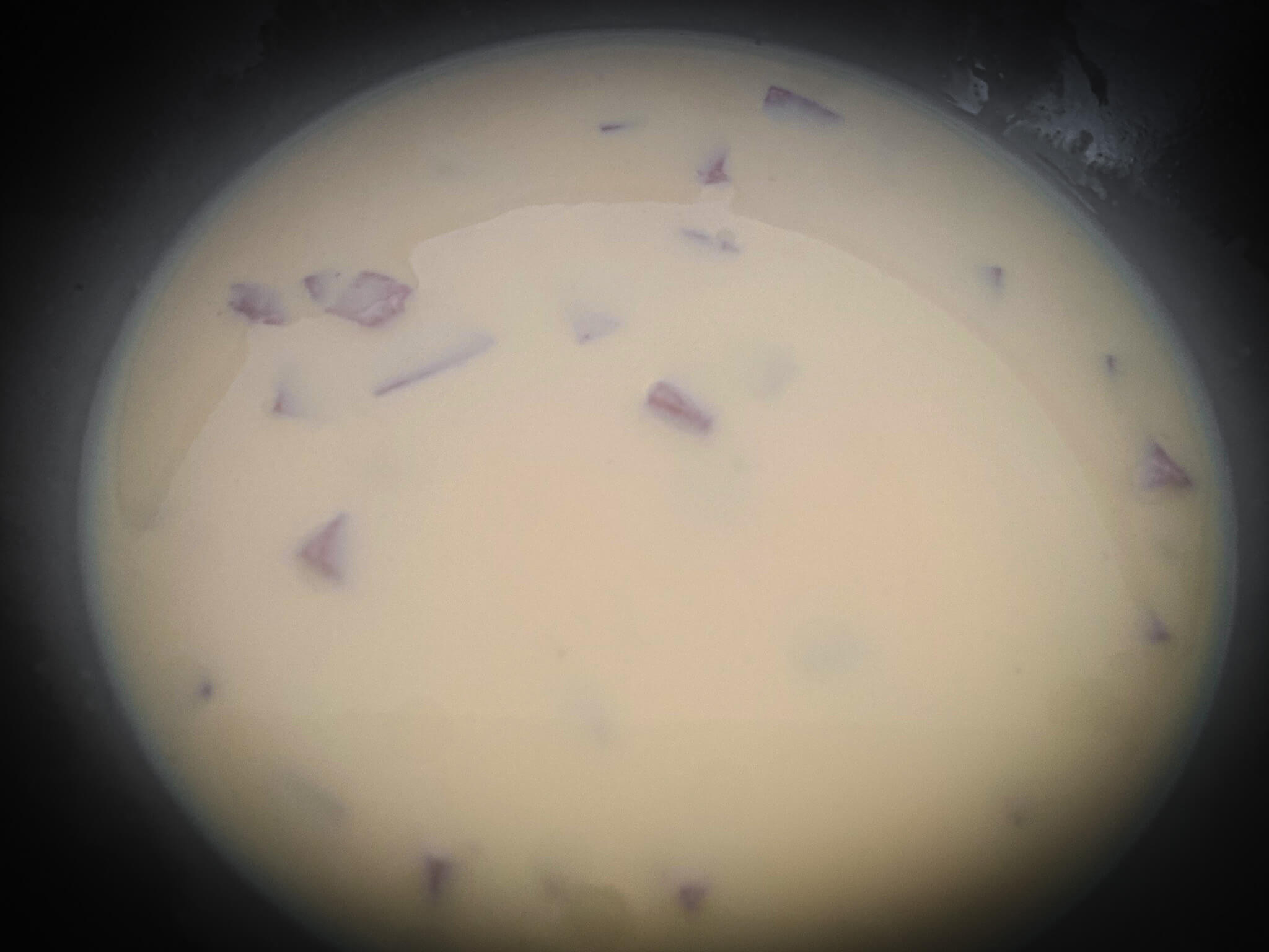 Easy Tomato & Ham Quiche mix creme and york