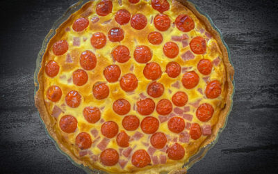 Easy Cherry Tomato and Ham Quiche: A Mediterranean Twist