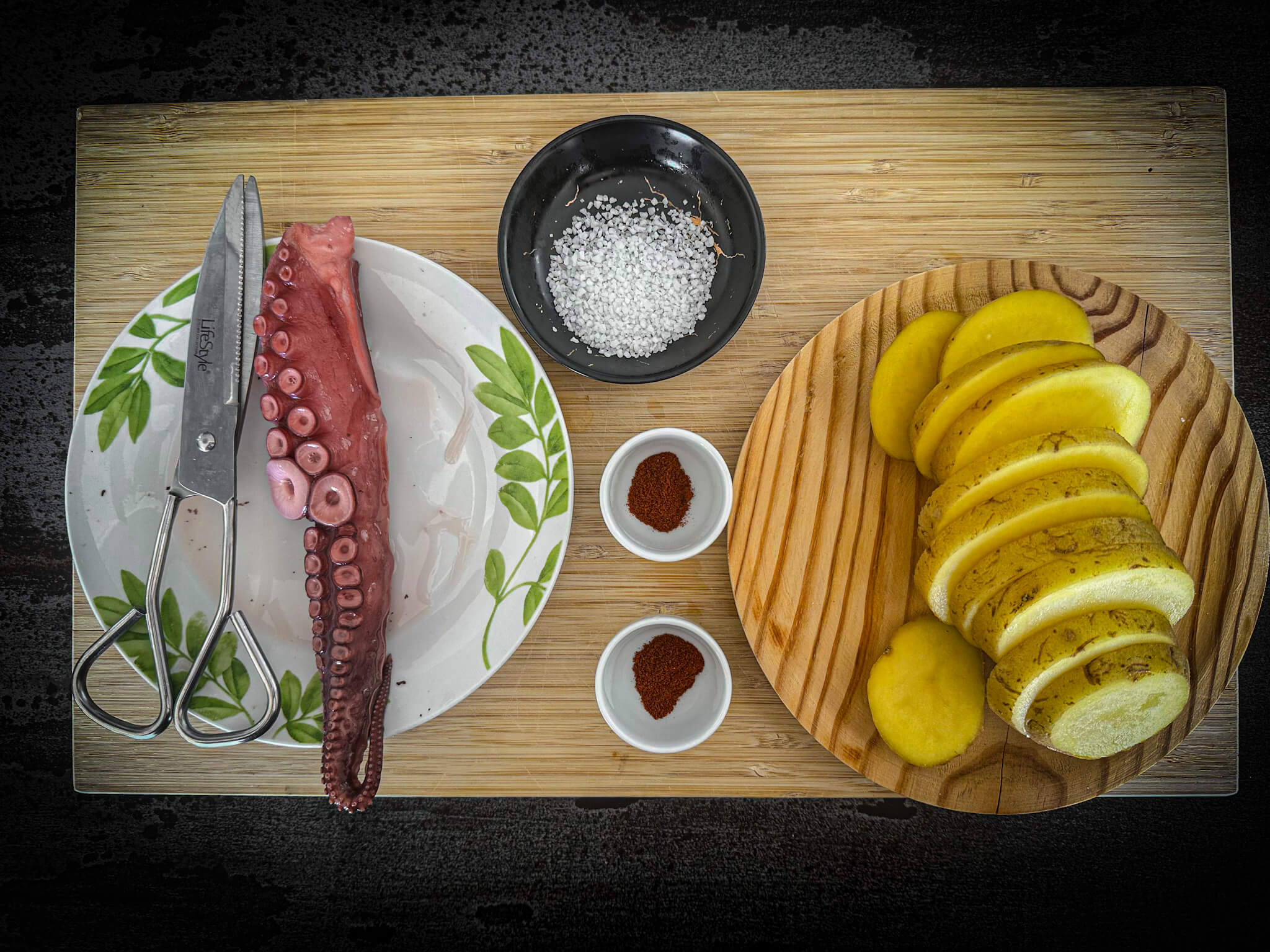 Galician octopus ingredients 2