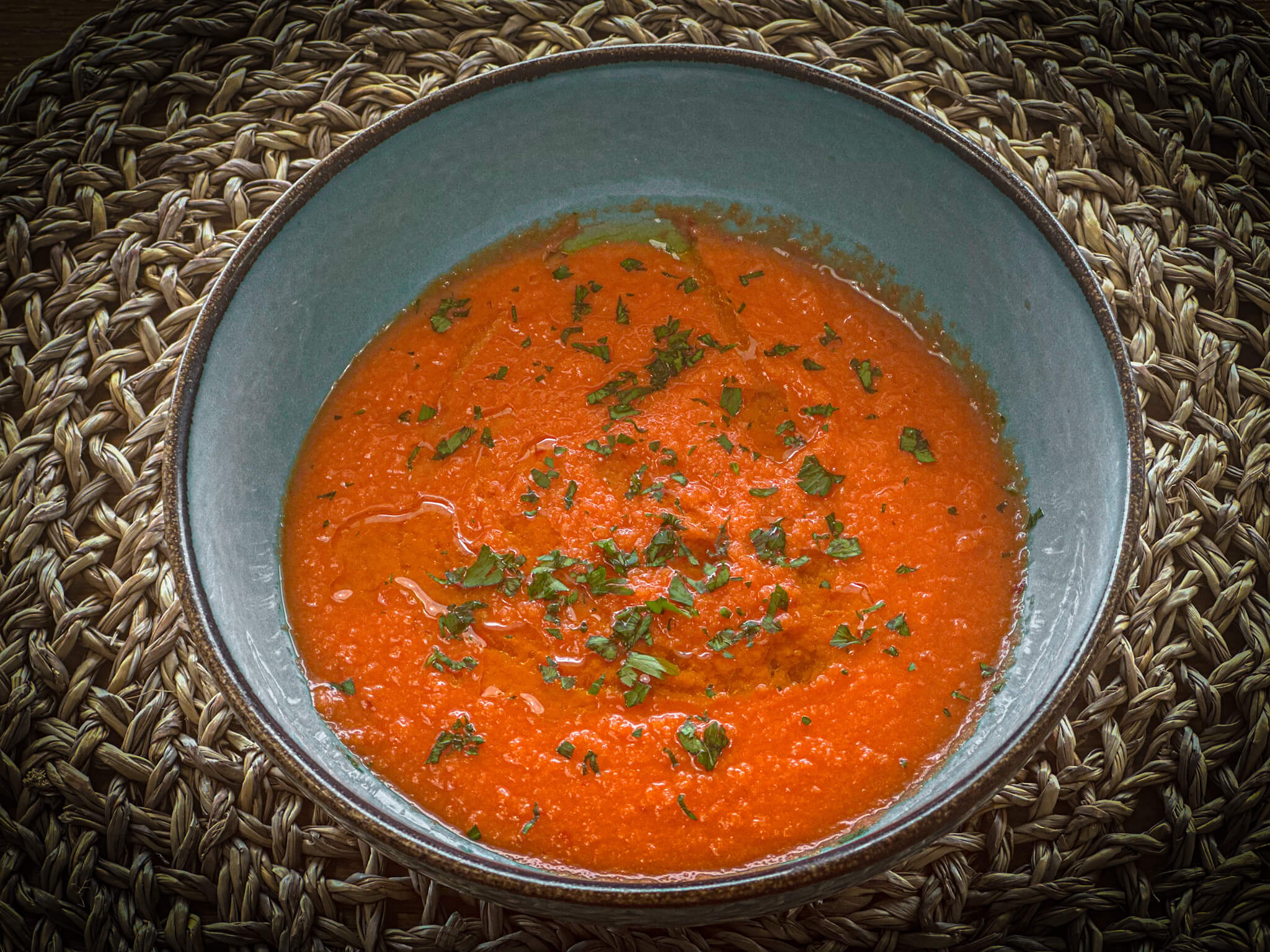 Refreshing Spanish Carrot Gazpacho plated 11