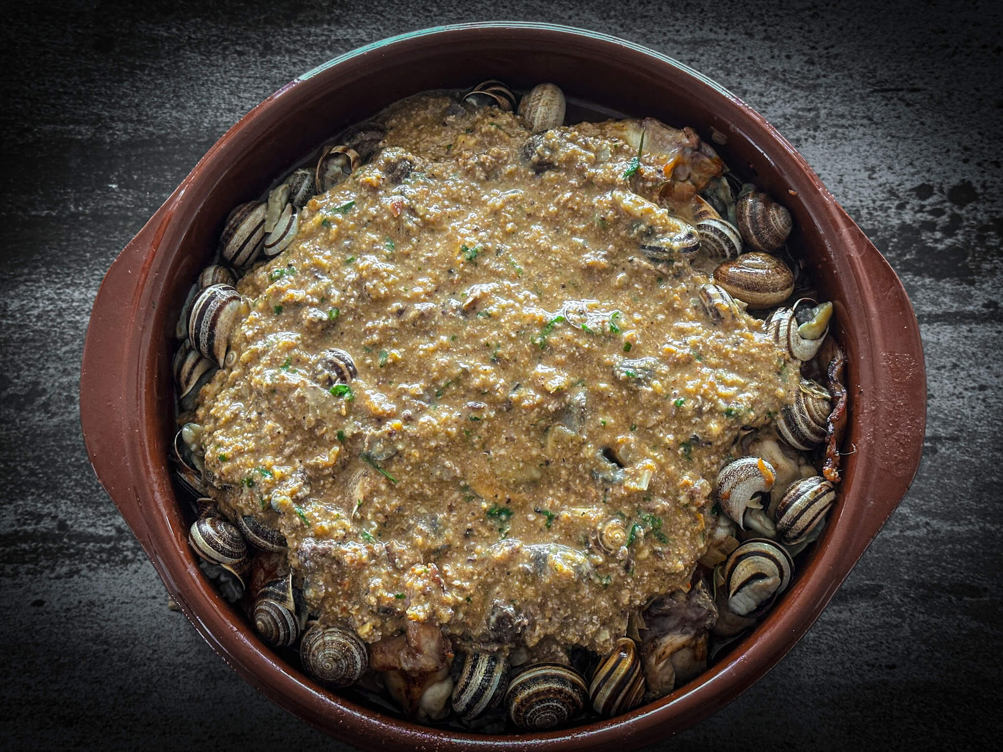 Spanish Rabbit & Snails Stew add picada integration