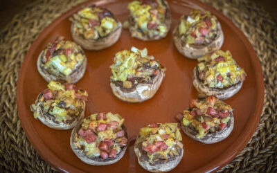 Authentic Spanish Stuffed Mushrooms with Savory Ham Strips