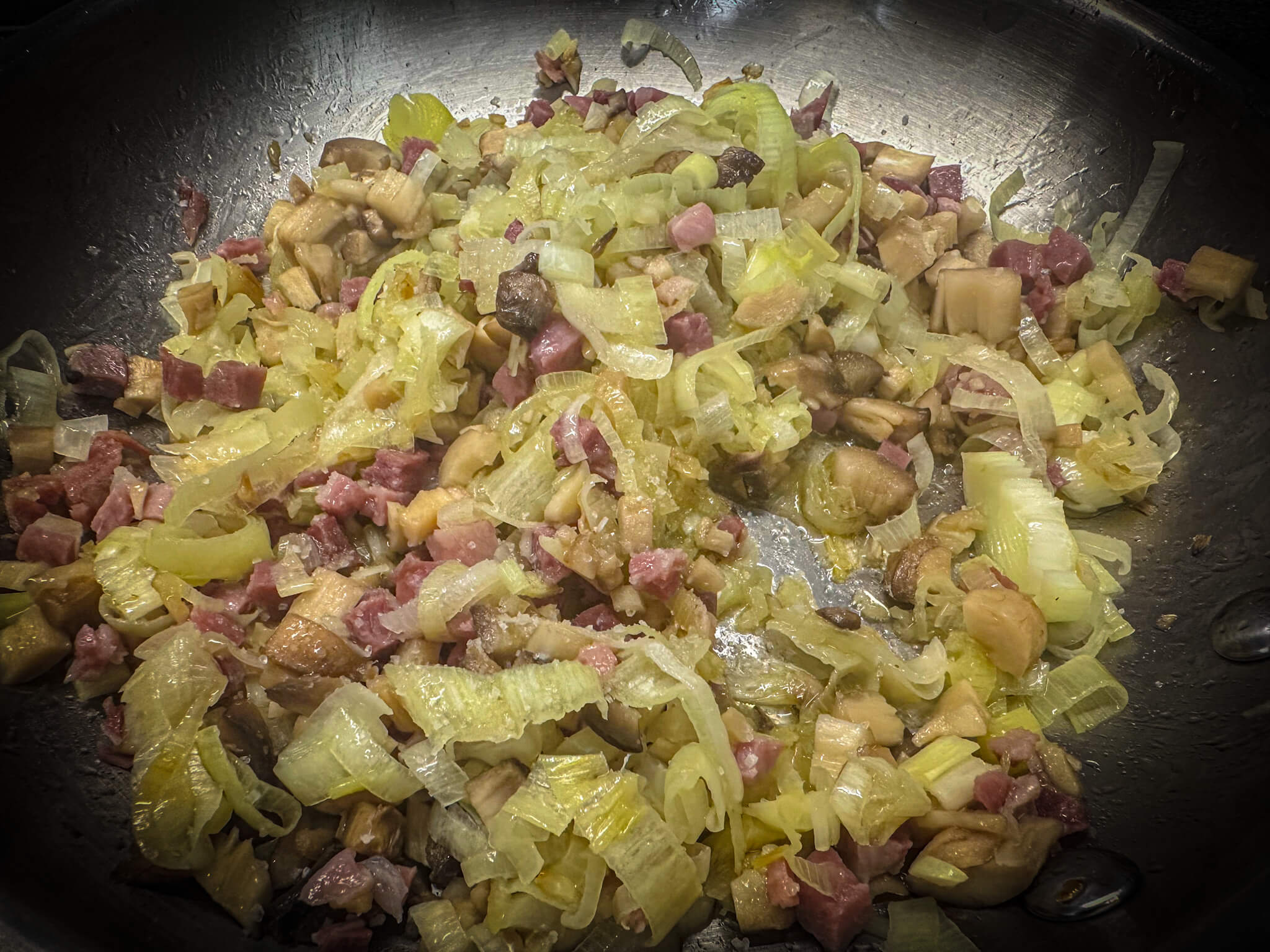 Spanish Stuffed Mushrooms sauteing finish