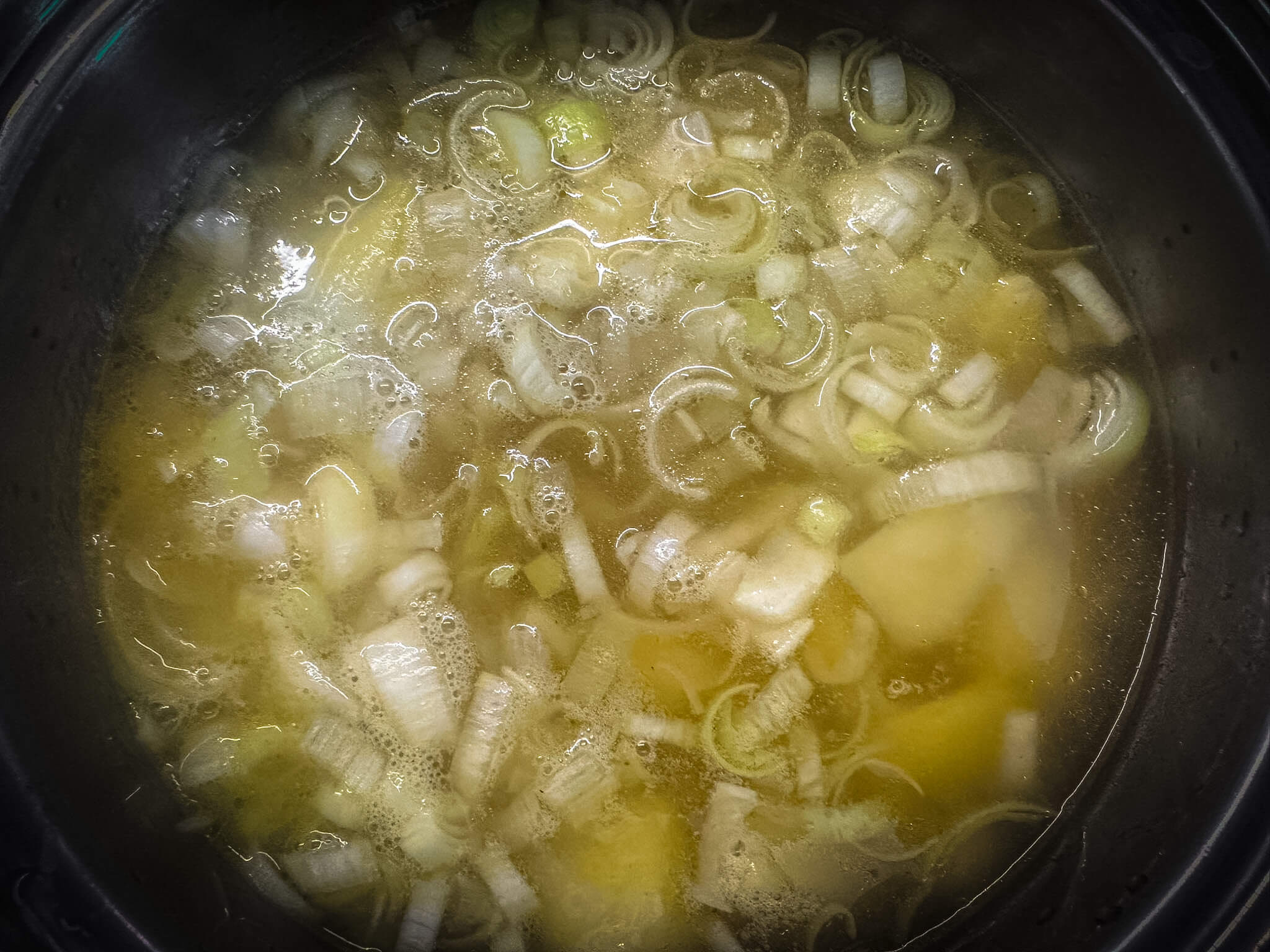 Classic French Vichyssoise boiling alt