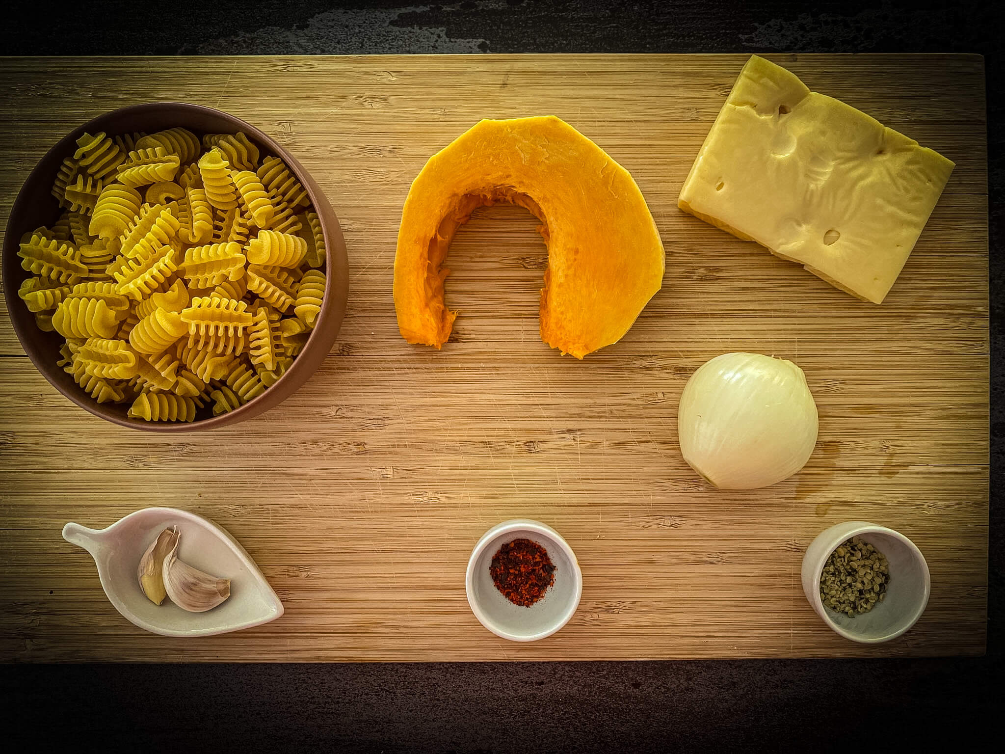 Creamy Pumpkin Radiatori Pasta ingredients