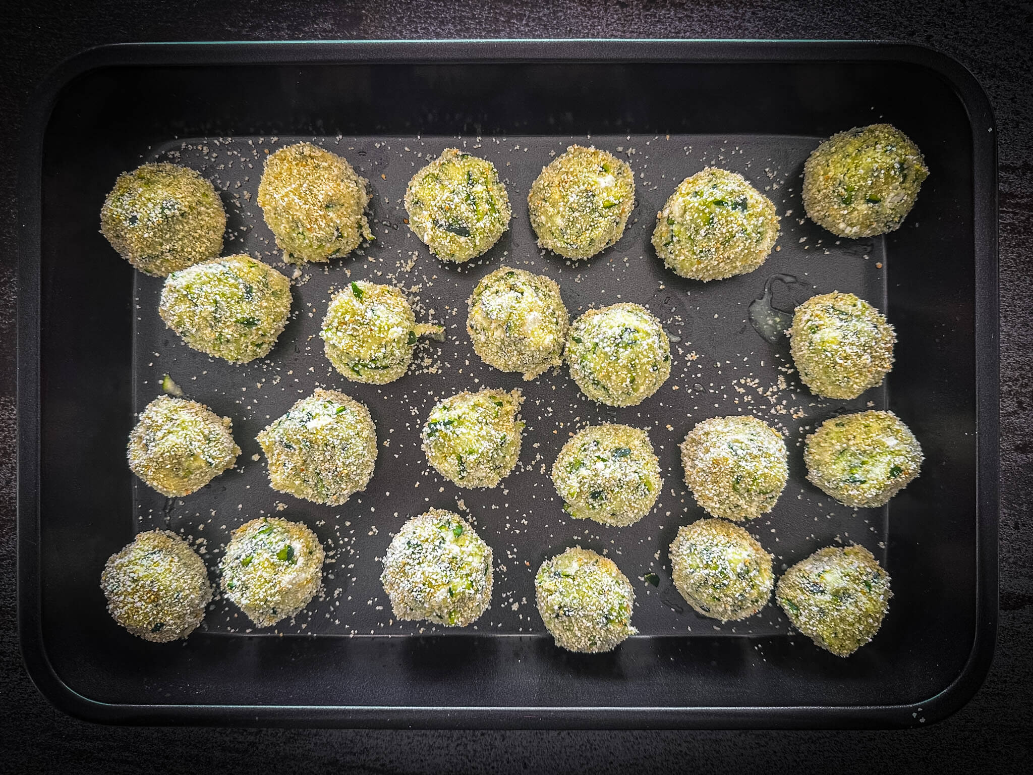 Greek zucchini fritters form balls 22