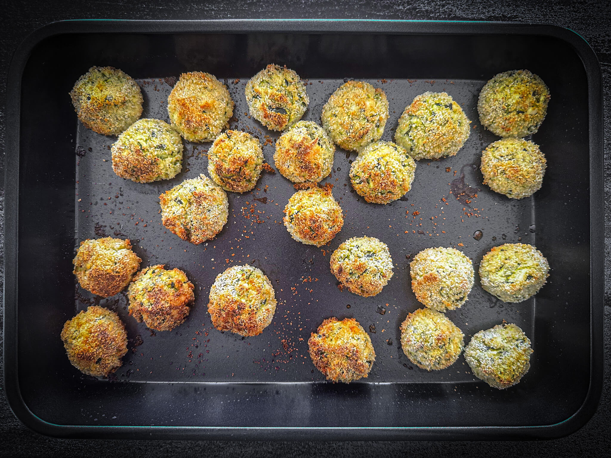 Greek zucchini fritters form balls BAKED 1