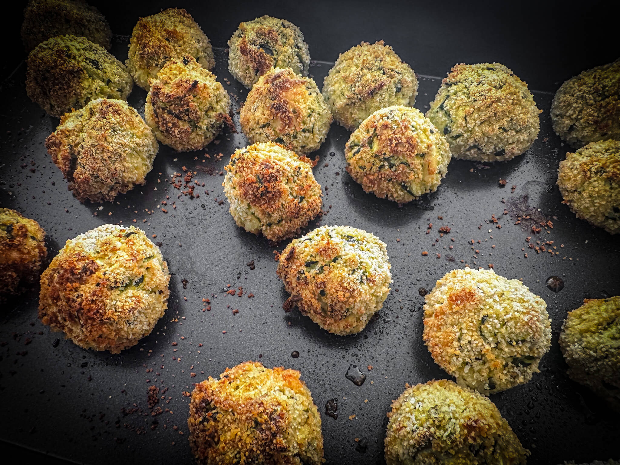 Greek zucchini fritters form balls BAKED 2