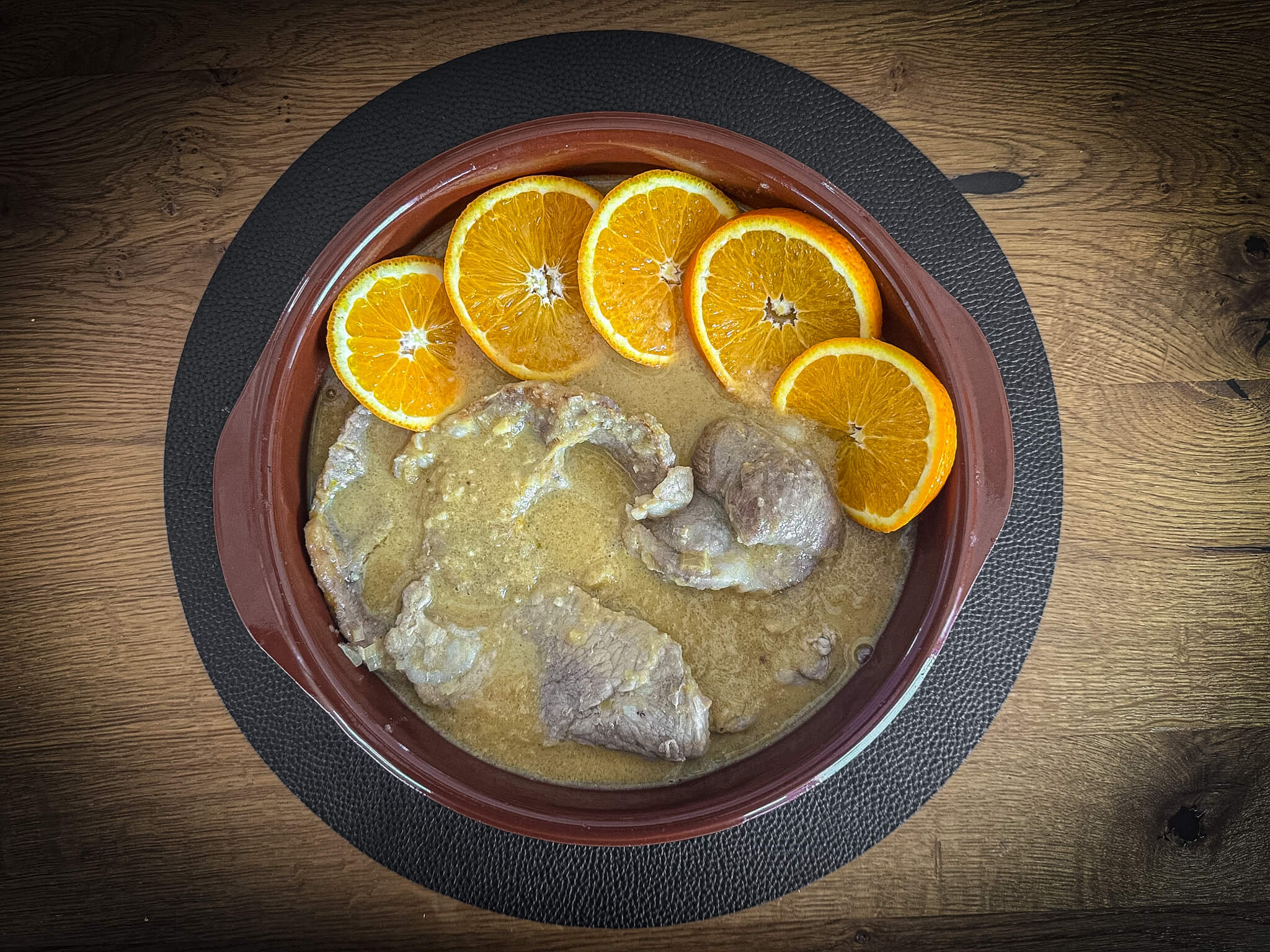 Orange Pork Loin presentation plated