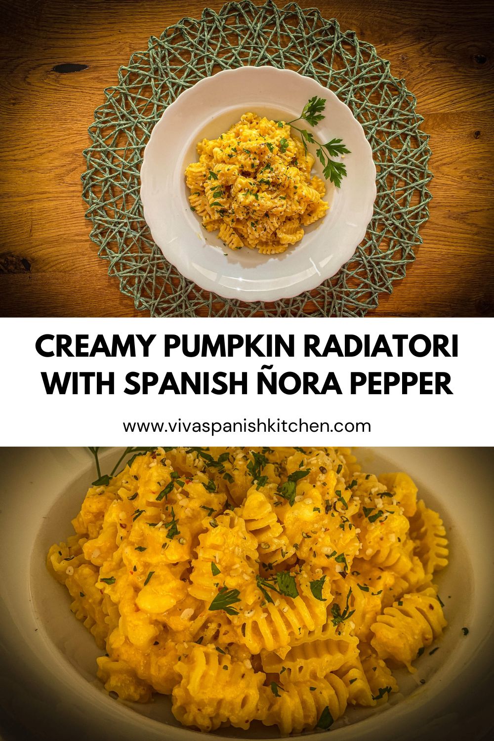 Pin Creamy Pumpkin Radiatori Pasta with Spanish Ñora Pepper