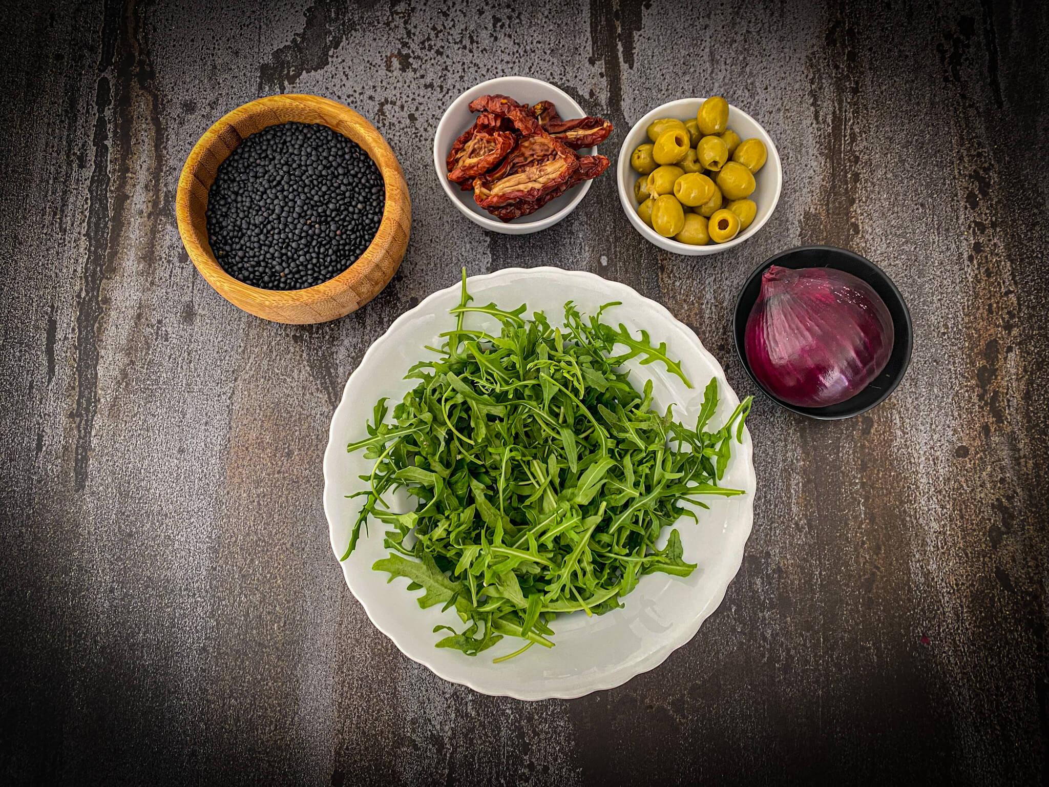 Spanish Caviar Lentil Salad ingredients