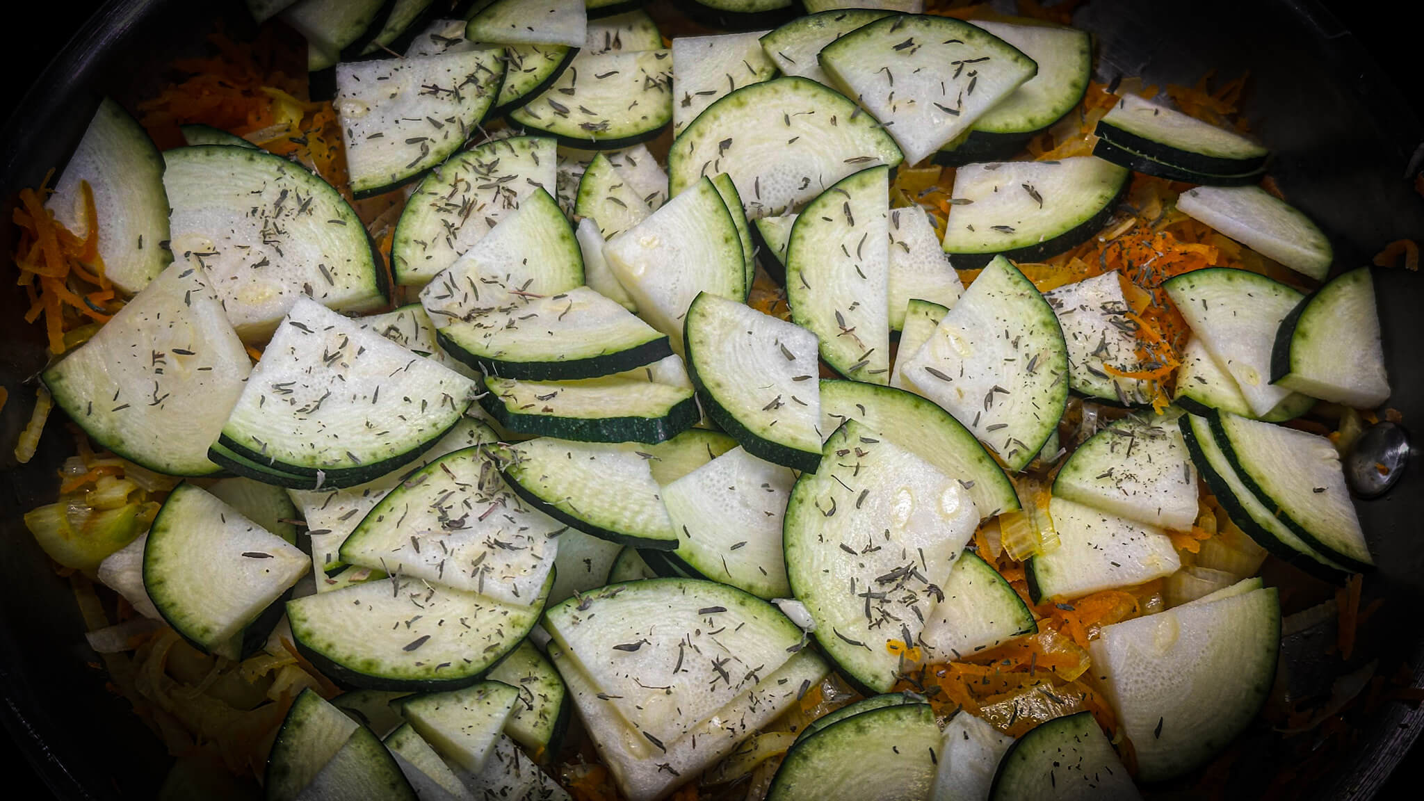 Zucchini Savory Tart add herbs