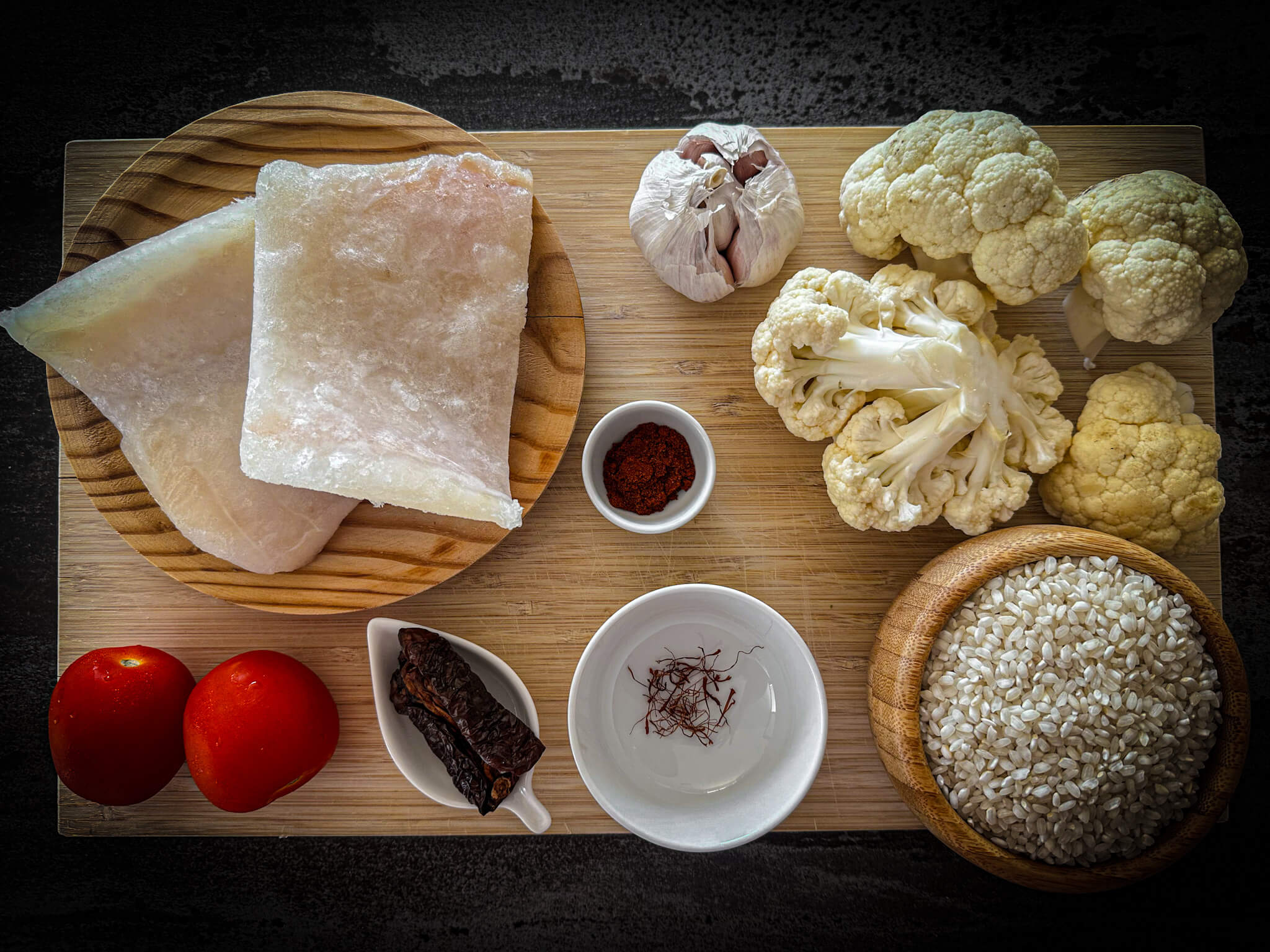 Baked Rice with Salt Cod preparation