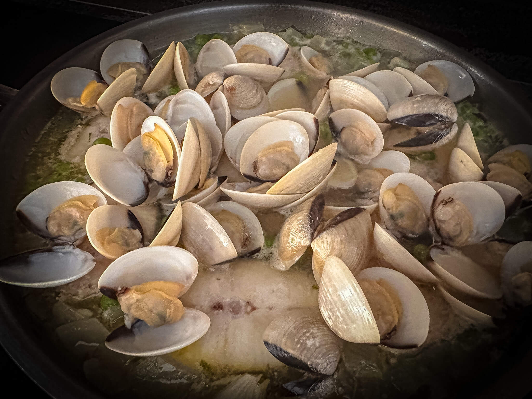 Basque-Style Hake with Clams add clams