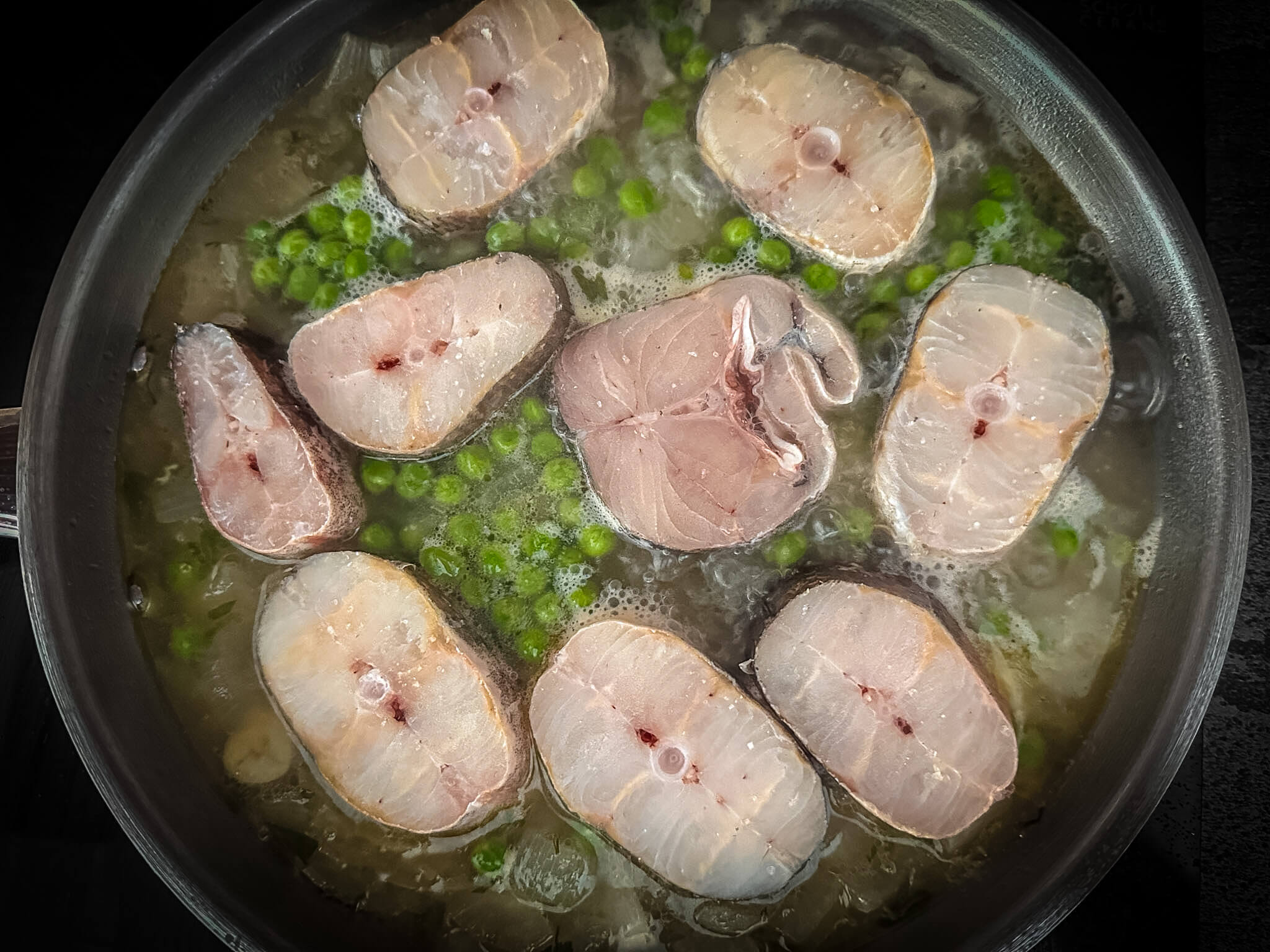 Basque-Style Hake with Clams hake and peas