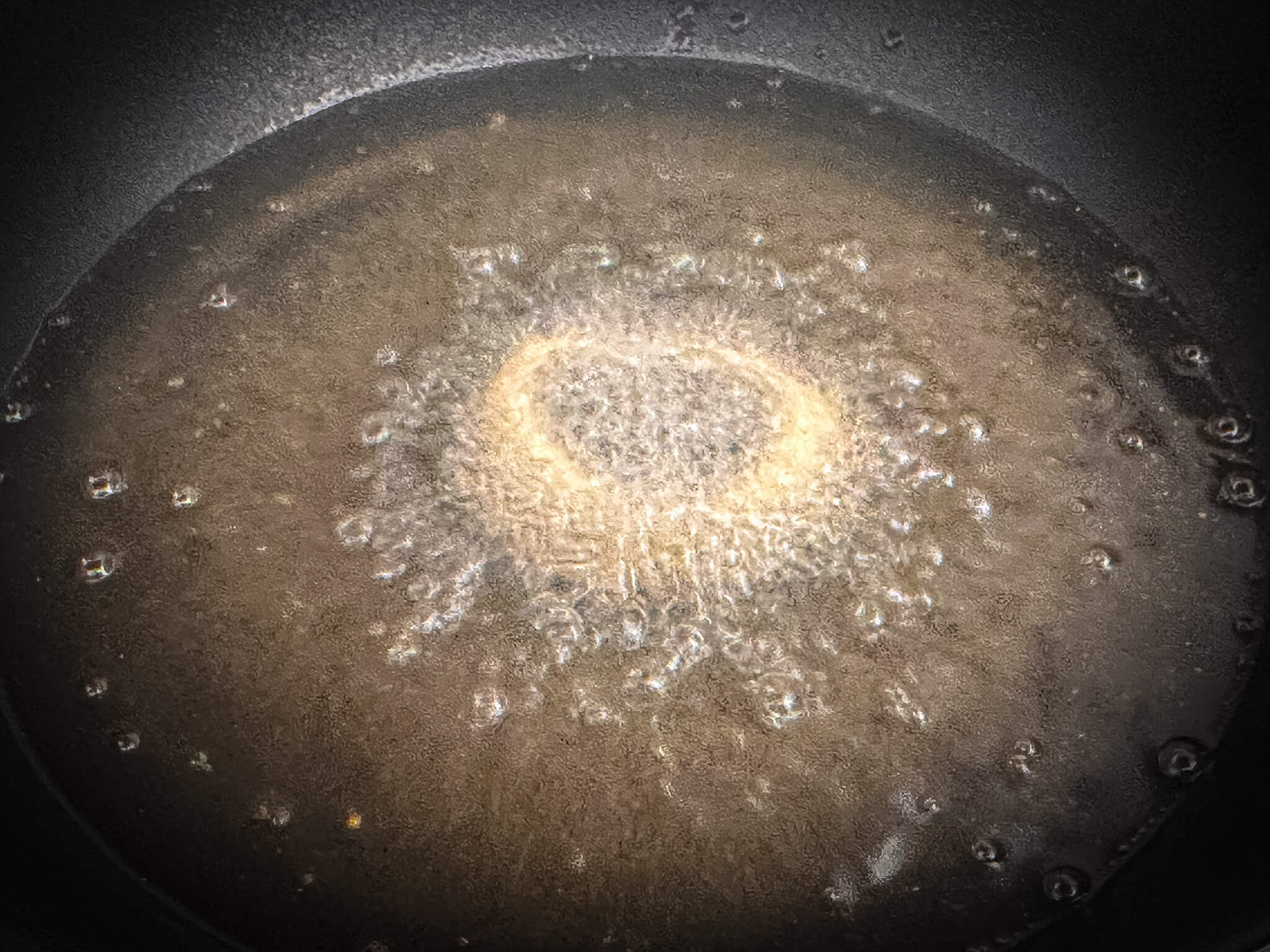 Madrid-Style Calamari Sandwich - Hot Frying Oil Bubbling in Skillet